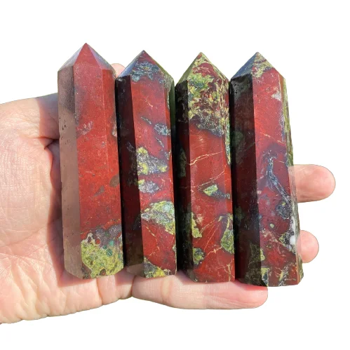 Natural High Quality Beautiful Gemstone Bloodstone Quartz Tower From China Market Wholesale Dragon Bloodstone Tower From China