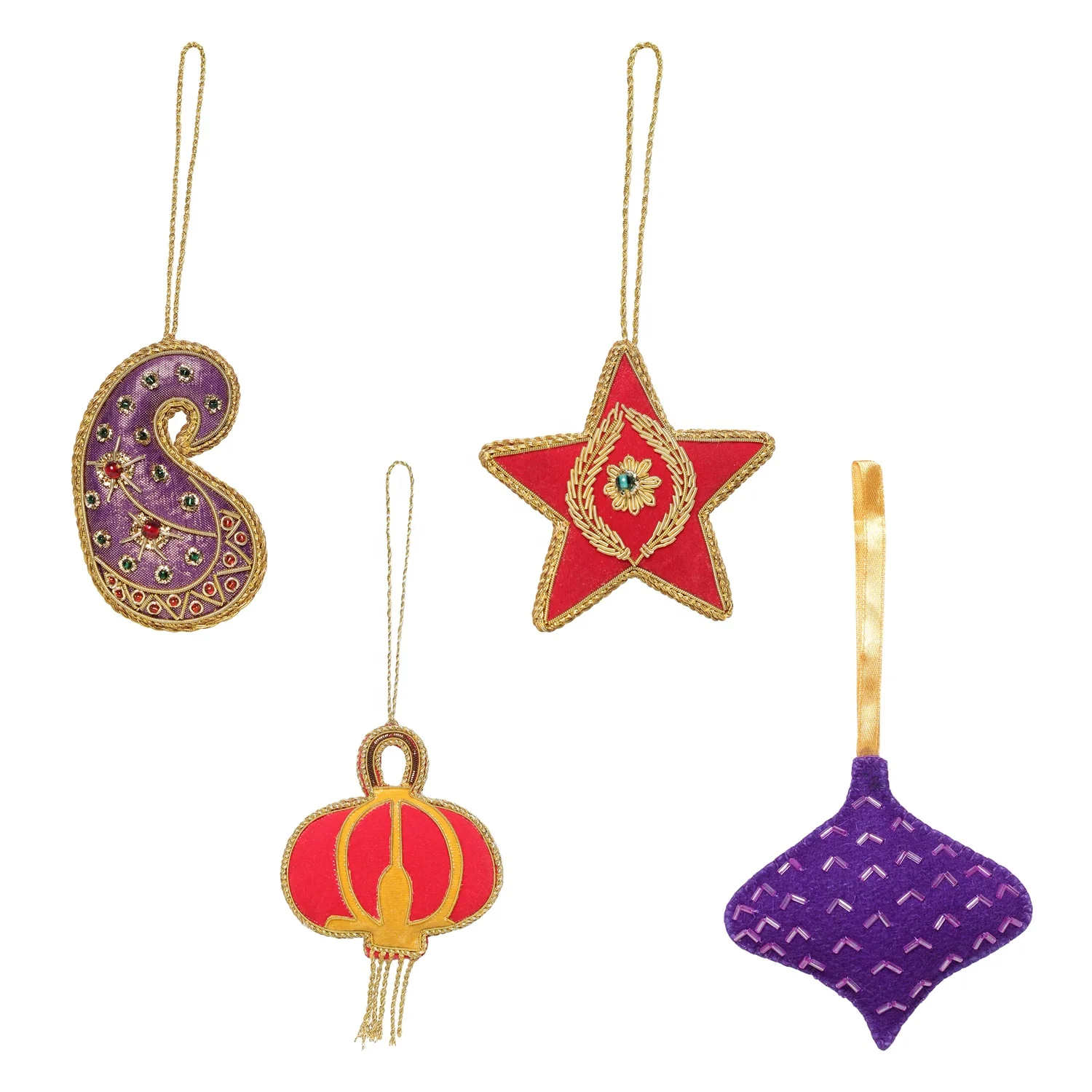 Handmade Christmas Decorations Embroidered Beaded Velvet Satin Lama Santa Socks Flying Sparrow Eagle Bee Tree Gifts PEACOCK Bags