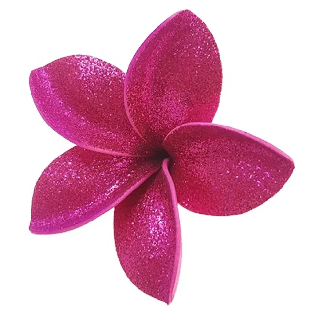 Handmade Handcraft Best Seller Selling  High Grade EVA foam hawaiian plumeria frangipani flower with special brush pattern print