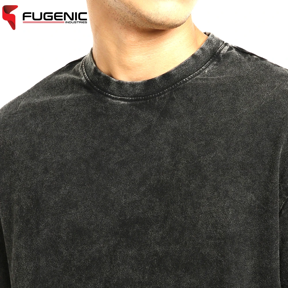 Acid Wash T Shirt Solid Color Hand Made O Neck Comfortable Newest Design Men Acid Wash T Shits BY Fugenic Industries