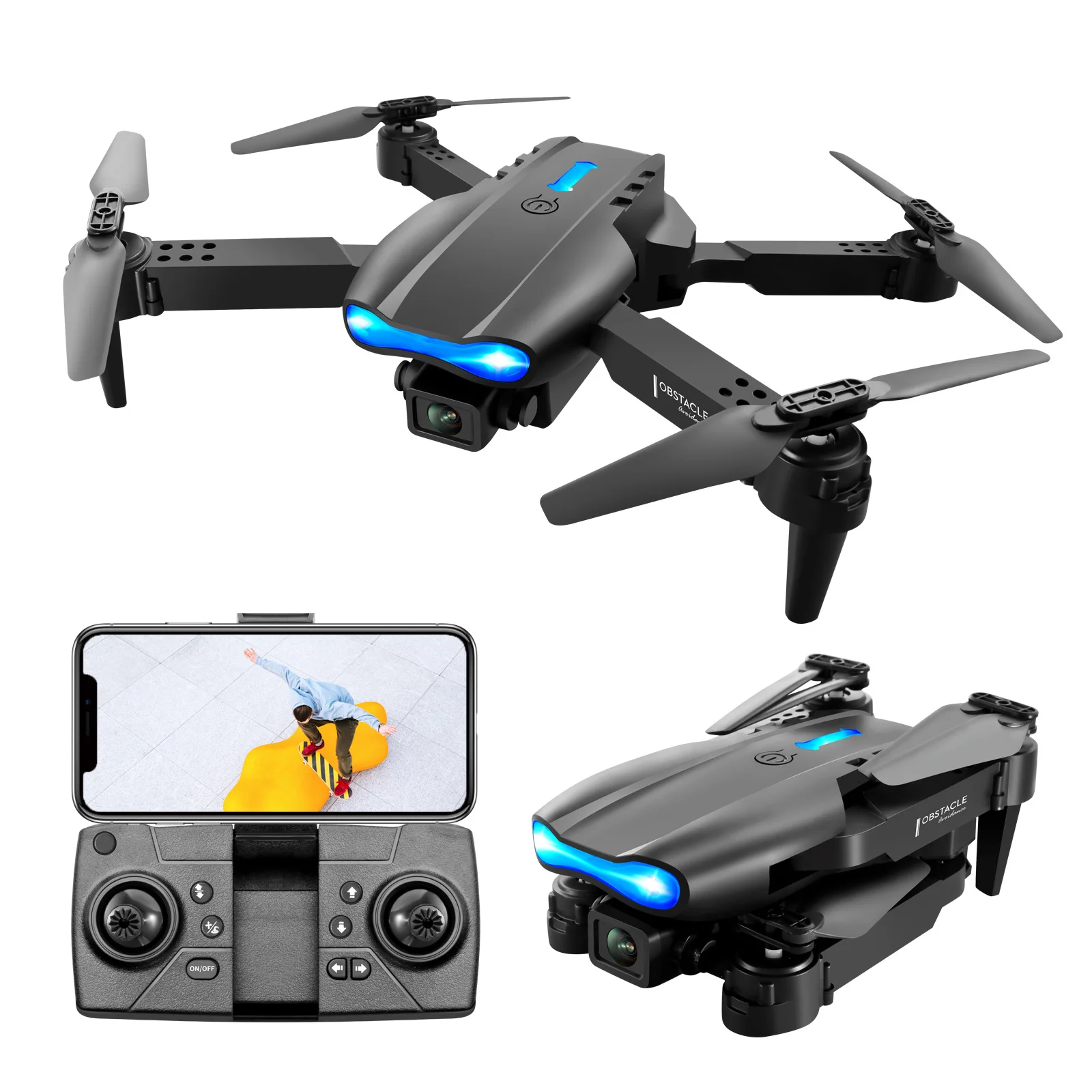 E99 RC Mini Drone Dual Camera WIFI FPV Aerial Photography Helicopter Foldable Quadcopter Dron Toys 4K 1080P 720P OEM Storage Bag