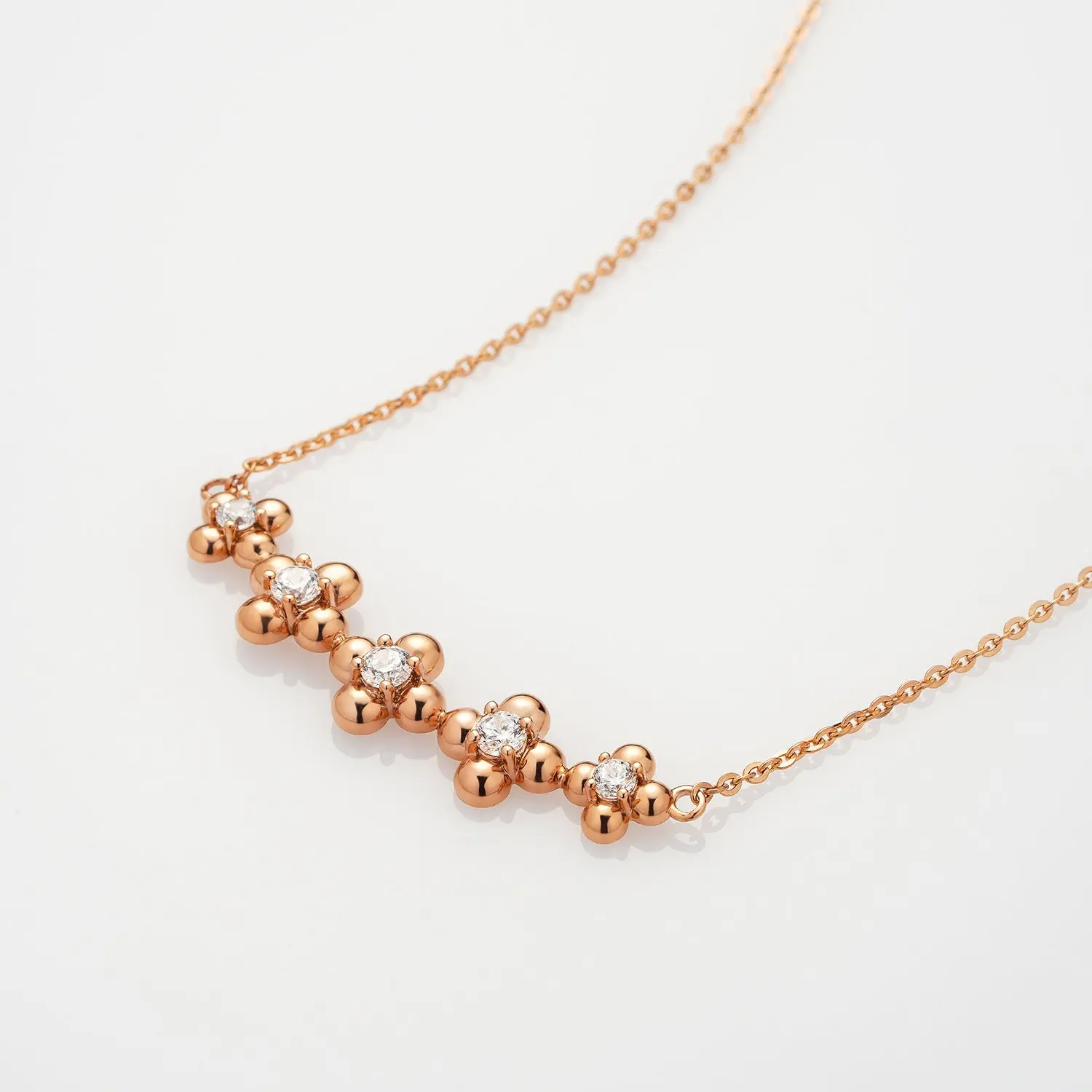 Luxury Gift Real 18k Pure Solid Gold Flower Necklace Best Quality Stone Flower Pendant 14k Gold Necklace For Women Jewelry