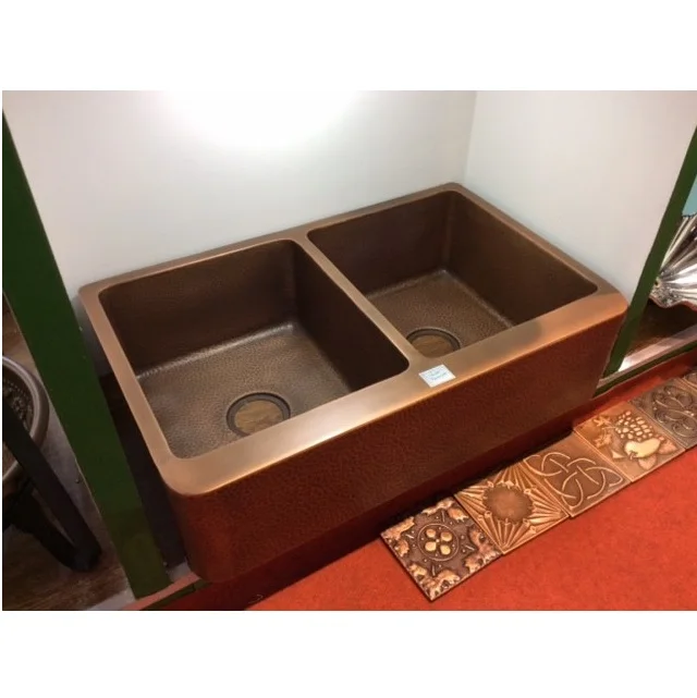 High Quality Hammered Antique Copper Handmade Kitchen Sink Farmhouse Single Kitchen Basin Sink