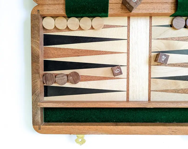 Personalized Handmade Backgammon Set  Engraved Wooden B Board Game for Family Fun tavli game  backgammon reise  Christmas gift