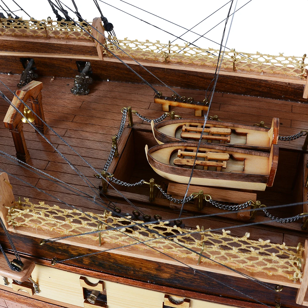 HMS Victory Copper Bottom Ship Model 80cm (straight sails) Handcrafted Wooden Replica