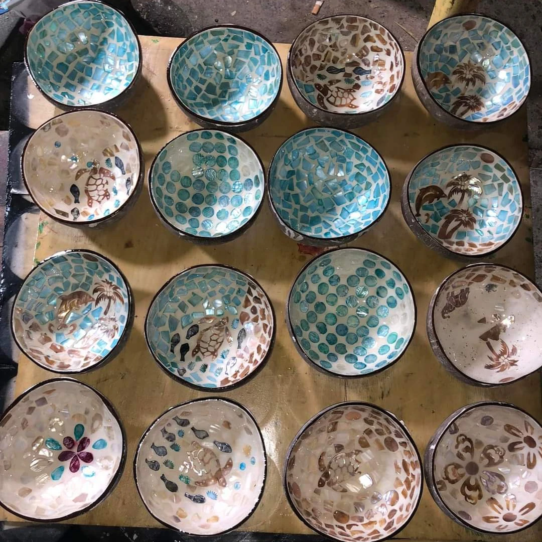 Одноразовая Кокосовая чаша 100% натуральный логотип на заказ Полированная Чаша из кокосовой скорлупы Вьетнам