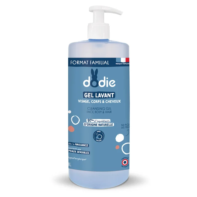 Dodie Baby 3-в-1 Нежный очищающий гель 1Л мыло для тела и волос лица от рождения