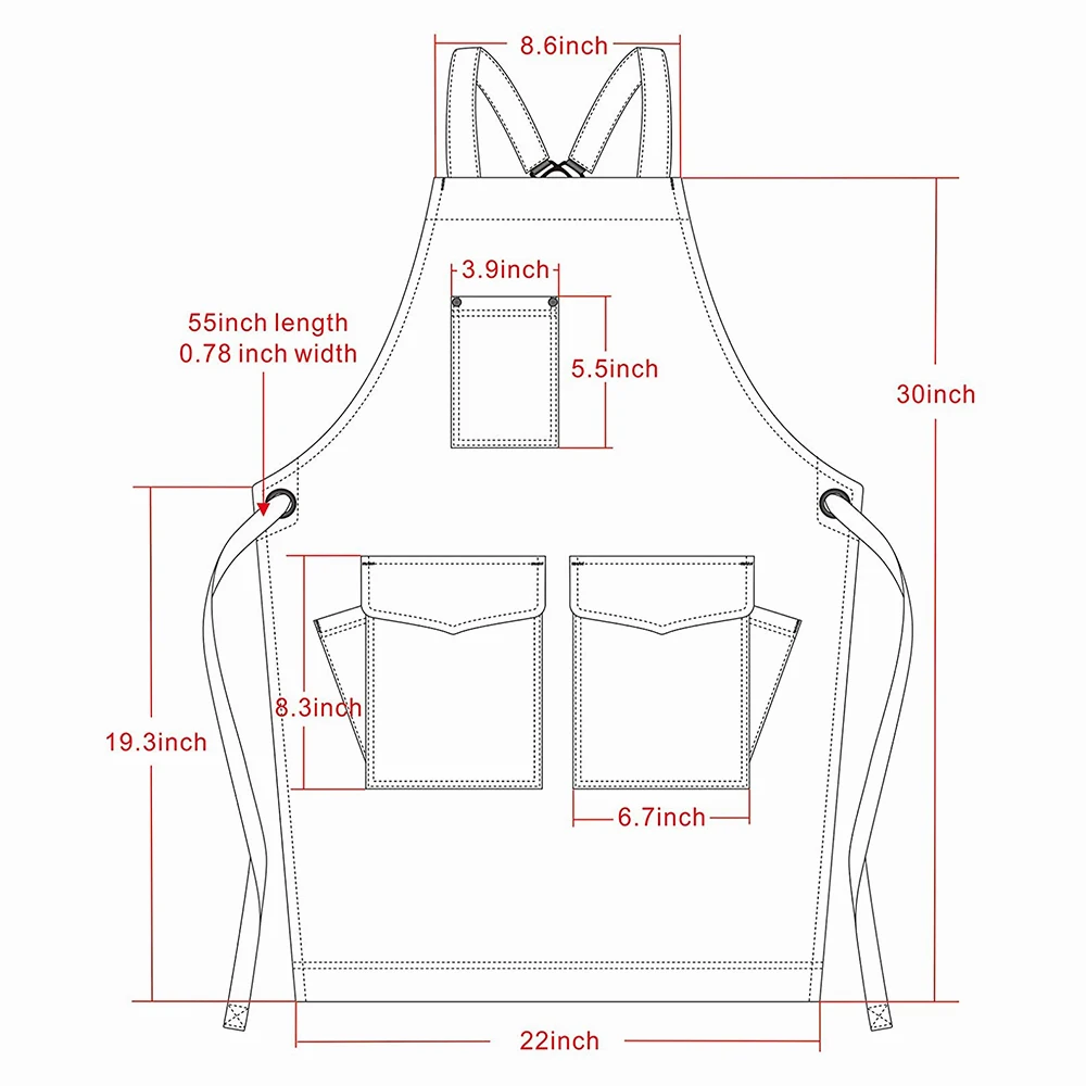 Cotton Thickness Denim Apron For Unisex Stain Proof Household Kitchen Work Gardening Barber Bib Apron