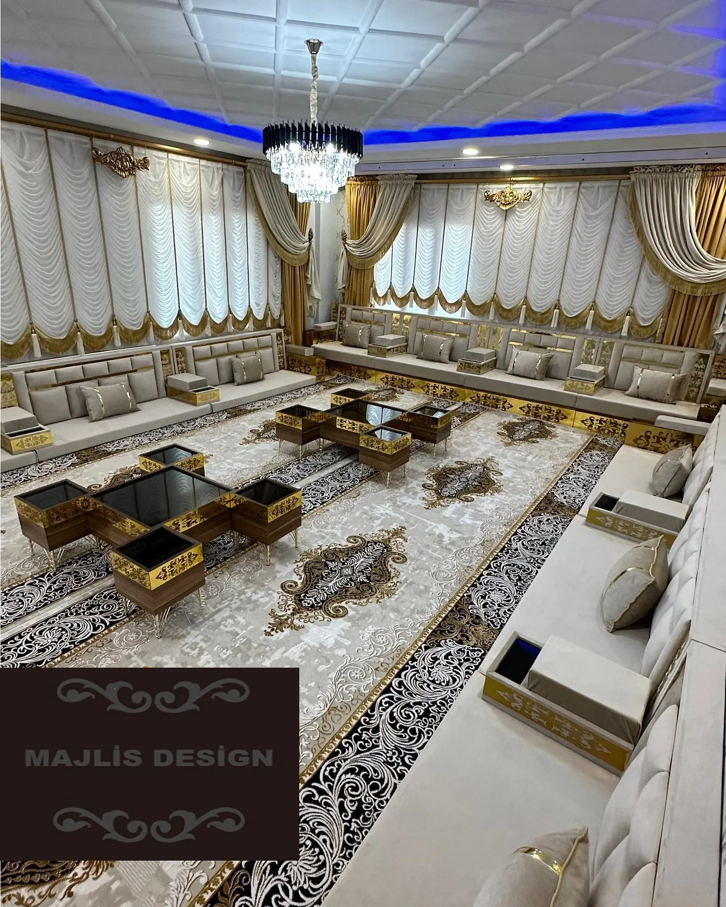 Arabic Majlis  Moroccan Majlis  Majlis Design   |  Customization Possible   L Shaped Arabic Floor Sofa Set    U Shaped Arabic