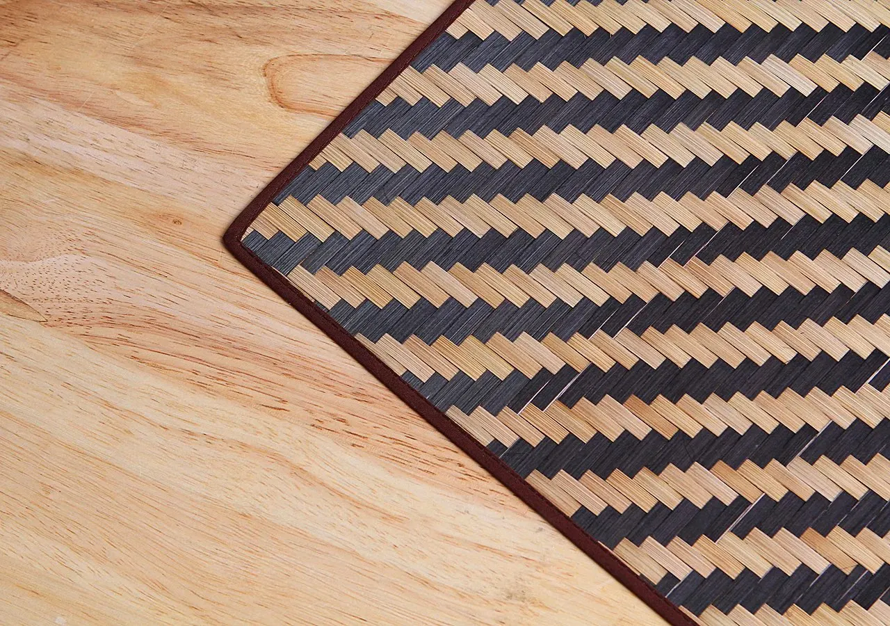 Wholesale Handwoven Bamboo Mat Table Placemats Set Coaster Accessories Table Decoration Vietnamese Supplier Woven Square Pattern