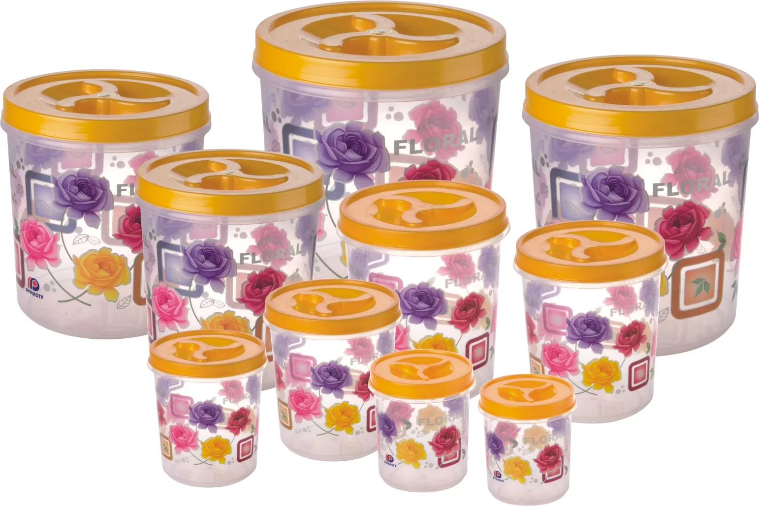 2023 New round plastic food storage container 10 PCS SET Export from India high quality with low cost