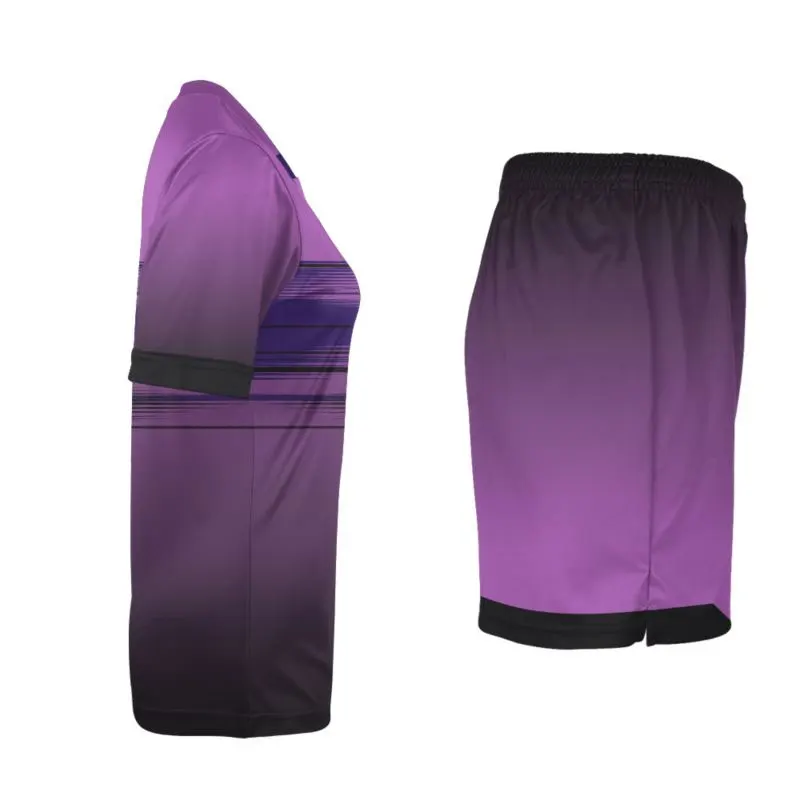 Purple and Black Color Contrast Sublimation Soccer Uniform For France Soccer Jerseys Argentina Messi Soccer Uniform OEM Madrid