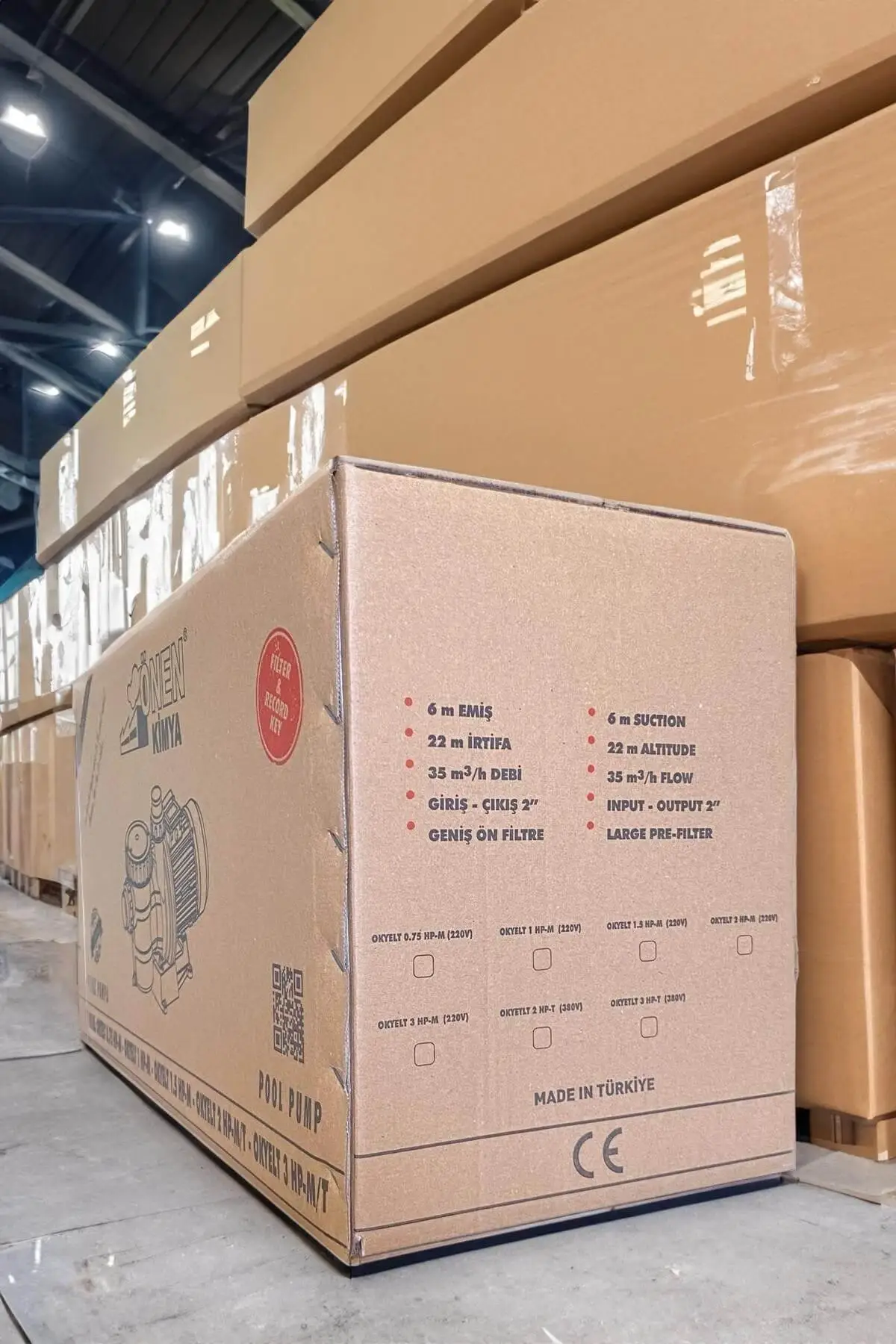 Hot Sale Durable Pool Pumps ONEN KIMYA 380v 1.5 HP-T Elit-e Model Swimming Pool Pump With Filter And Record Key Blue Color