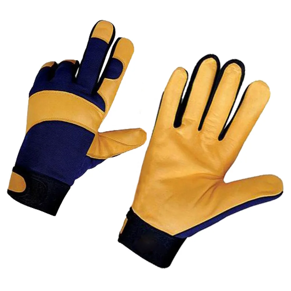 Goat Crust Leather Fine Quality Assembly Work Gloves Wing Thumb Red Rib Back Tape Assembly Gloves