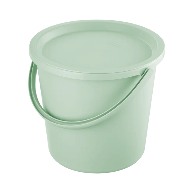 Notoro 14L PP Plastic round Bucket with Handle Portable Kitchen Bathroom Toilet Water Bucket Includes Lid Accessory