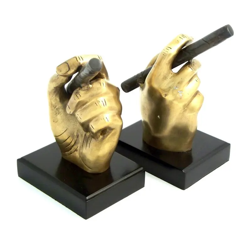 For Sale Cigar in Hand Bookends Set of 2 For School Home Office Desk Organizer Decorative Bookends In Wholesale
