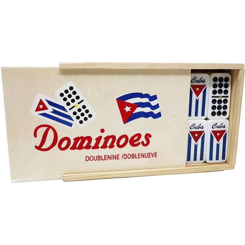 Factory 50*25*8mm domino set 200*75*49mm dominos wood set custom box