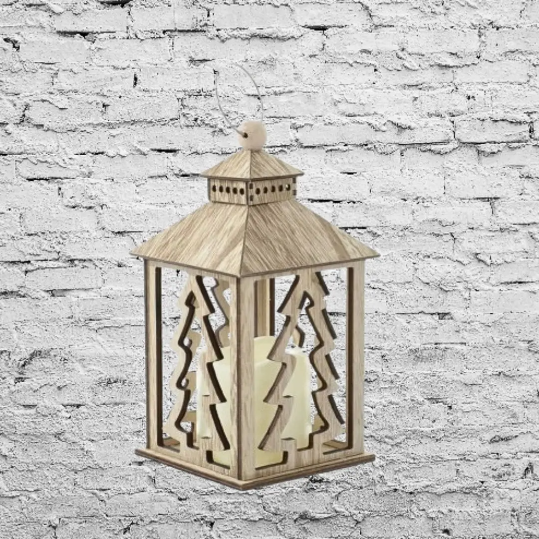 Wooden Christmas Tree Candle Lantern Rustic Lantern Xmas Decoration Christmas Centrepiece Home Decor By WB INC India