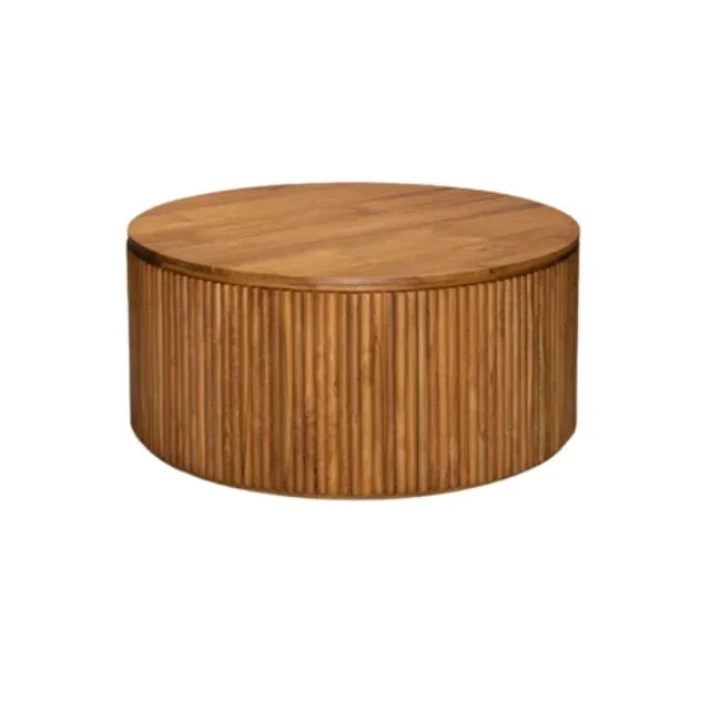 Low round coffee table for home decoration with a simple modern model premium quality handmade at an affordable price