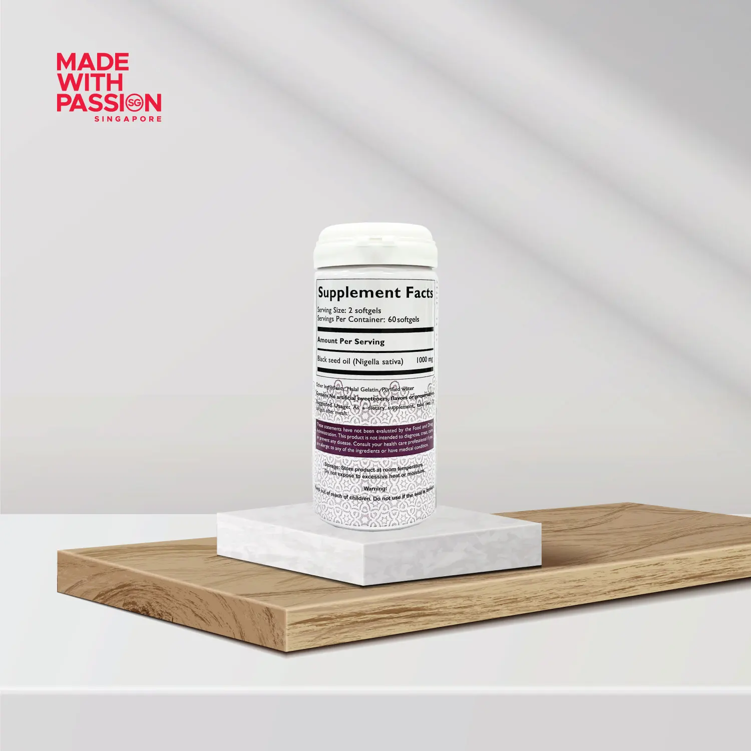 Natural Halal Supplement for Respiratory and Digestive Health General Well Being 60 Softgel Capsule Habbatus Nigella Sativa