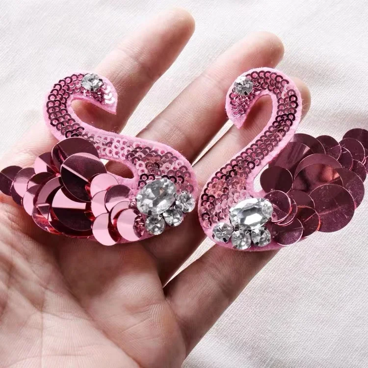 Custom Wholesale Iron On Embroidery  Patch For Clothes,custom embroidered custom sequin beaded applique patch