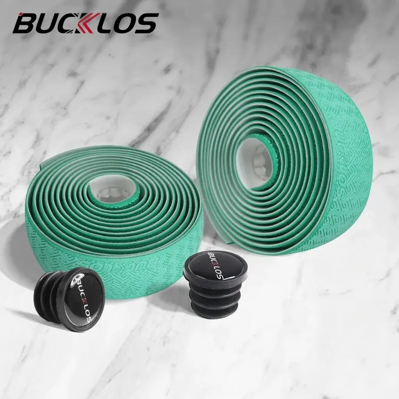 BUCKLOS wrapped breathable bicycle PU/EVA anti-slip handlebar tape with handlebar end plug tape shockproof bicycle accessories