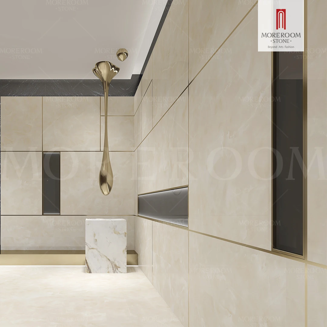 1200*2700*6mm Porcelain Polished Glazed Slabs Iceberg Onyx White Large Format Tiles