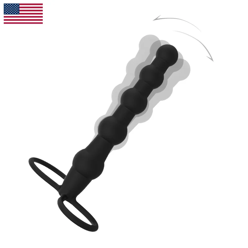 TOPARC New Design Silicone Anal Plug for Men Women Beads Double Penetration Strap on Dildo Butt