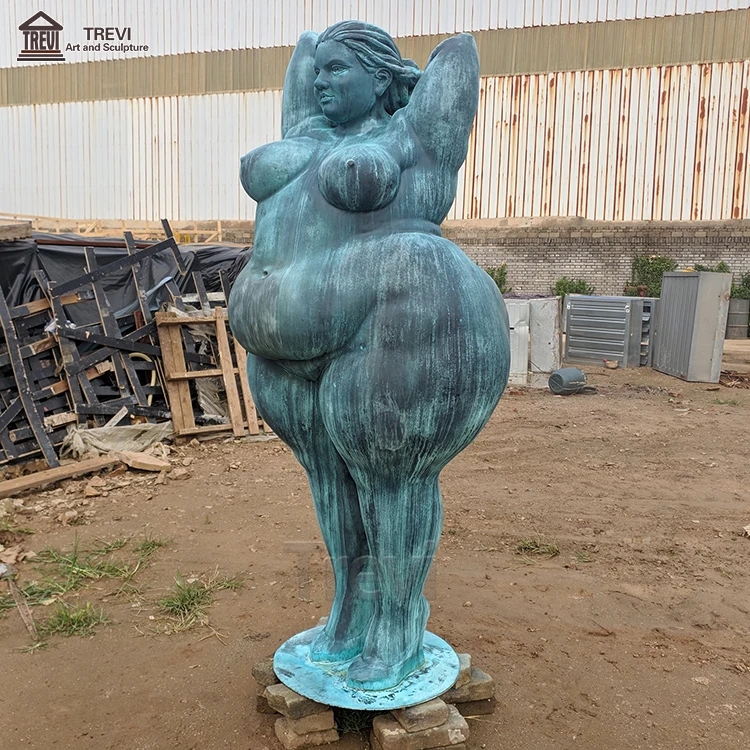 Life Size Sexy Lady Statue Bronze Nude Yoga Fat Woman Erotic Sculpture for Sale