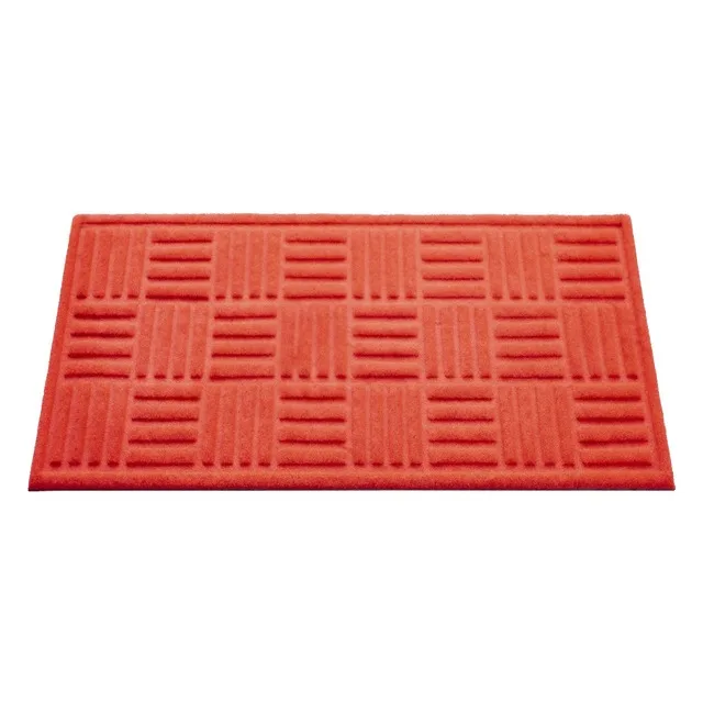 Red Color Polypropylene Mat With Rubber Backing Plaid Pattern Entrance Mat For Outdoor Garden Office & Home Use Area Rugs & Sets