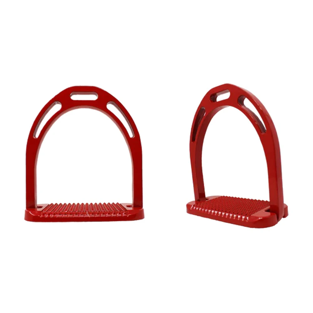 High Quality Equestrian Shiny Blue Color Spanish Stirrups English Stirrups Horse Back Riding Safety Stirrups