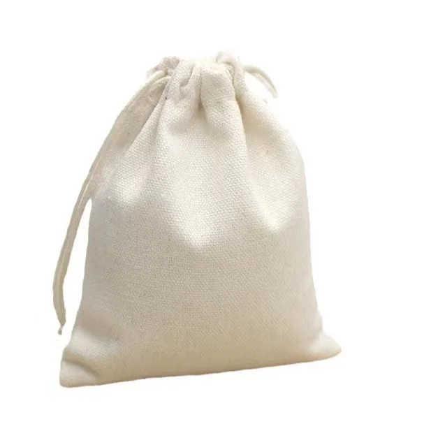 New Personalized Colorful canvas cotton drawstring bag with double string