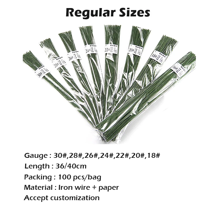 18 Gauge 25 pcs per bag Various colors of  paper Adhesive Tape Stem Wrap decorative floral wire for artificial flowers