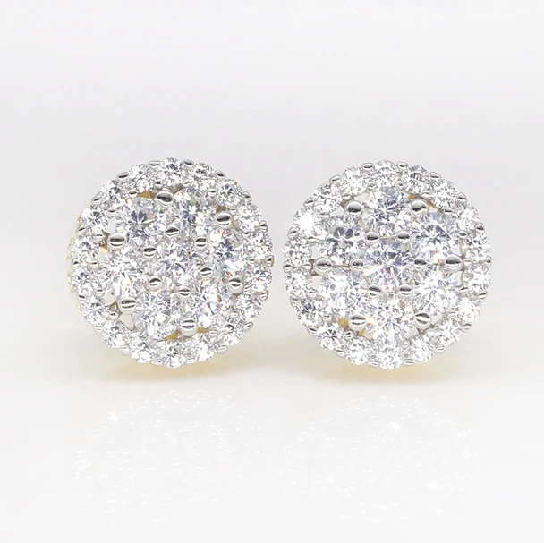 Luxury Fine Jewelry Stud 925 Sterling Silver 10K 14K 18K Gold Solid D Color VVS1 Lab Grown Diamond Moissanite Earring Women