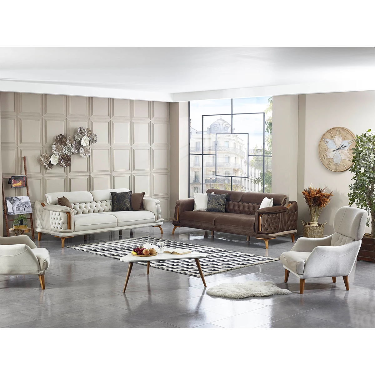 Hot Selling Round Arm Sofa Set Furniture Home 2022 High Quality Living Room Modular Elegant ModernHome