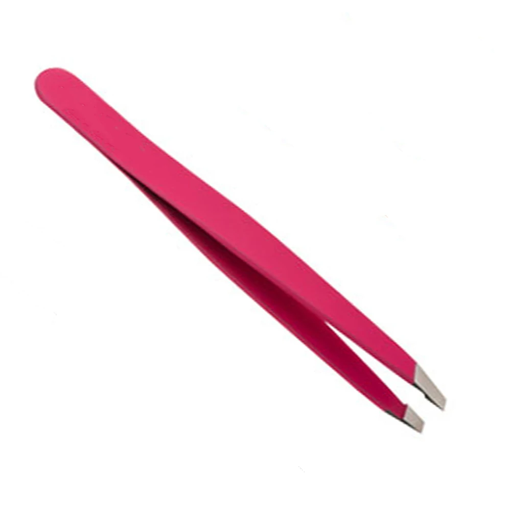 Small MOQ custom professional eyebrow clip stainless steel tweezers black