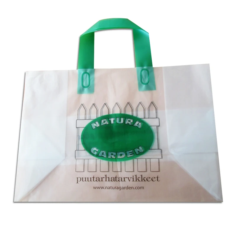 Soft loop plastic carry bags, also known as  handle bags, are produced in Vietnam feature handles for easy carry