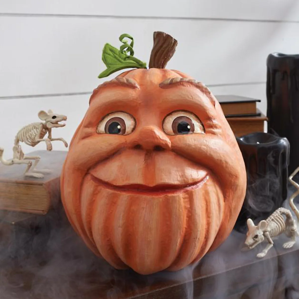 Halloween Great Haunted House Decor Expressive Pumpkin Family With 3D Face Funny Resin Pumpkin Statue
