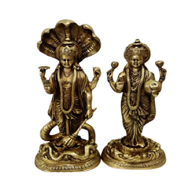 Popular Brass Shubhra Yukta Glazing & Auspicious Ganesha Lakshmi and Saraswati Adorning Figurines Yaksha Best Temple Idols