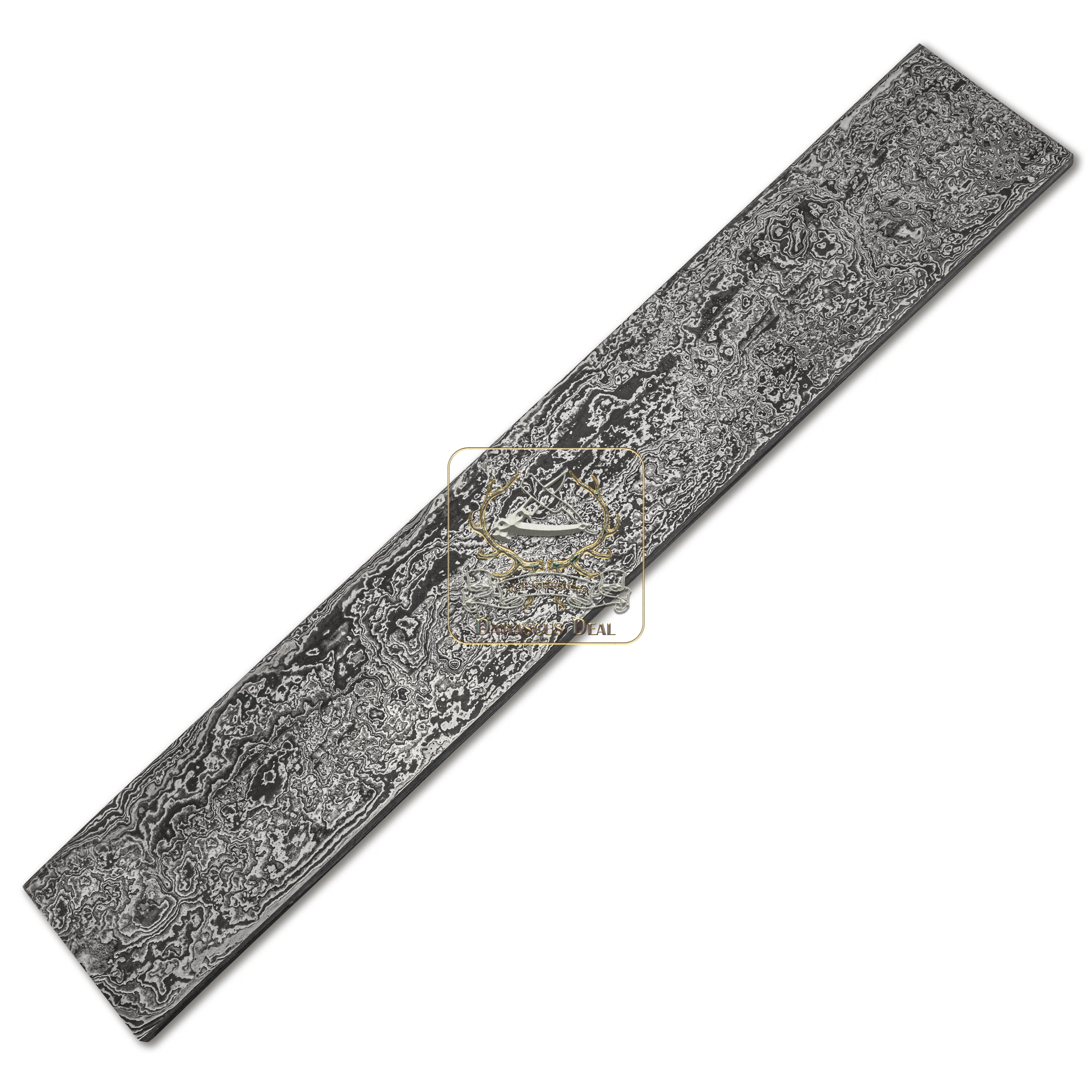 Damascus Steel Billet Random Pattern DD-Random-507 for Knife Making Hand Forged Carbon Steel Hardness 58-62 HRC Billet