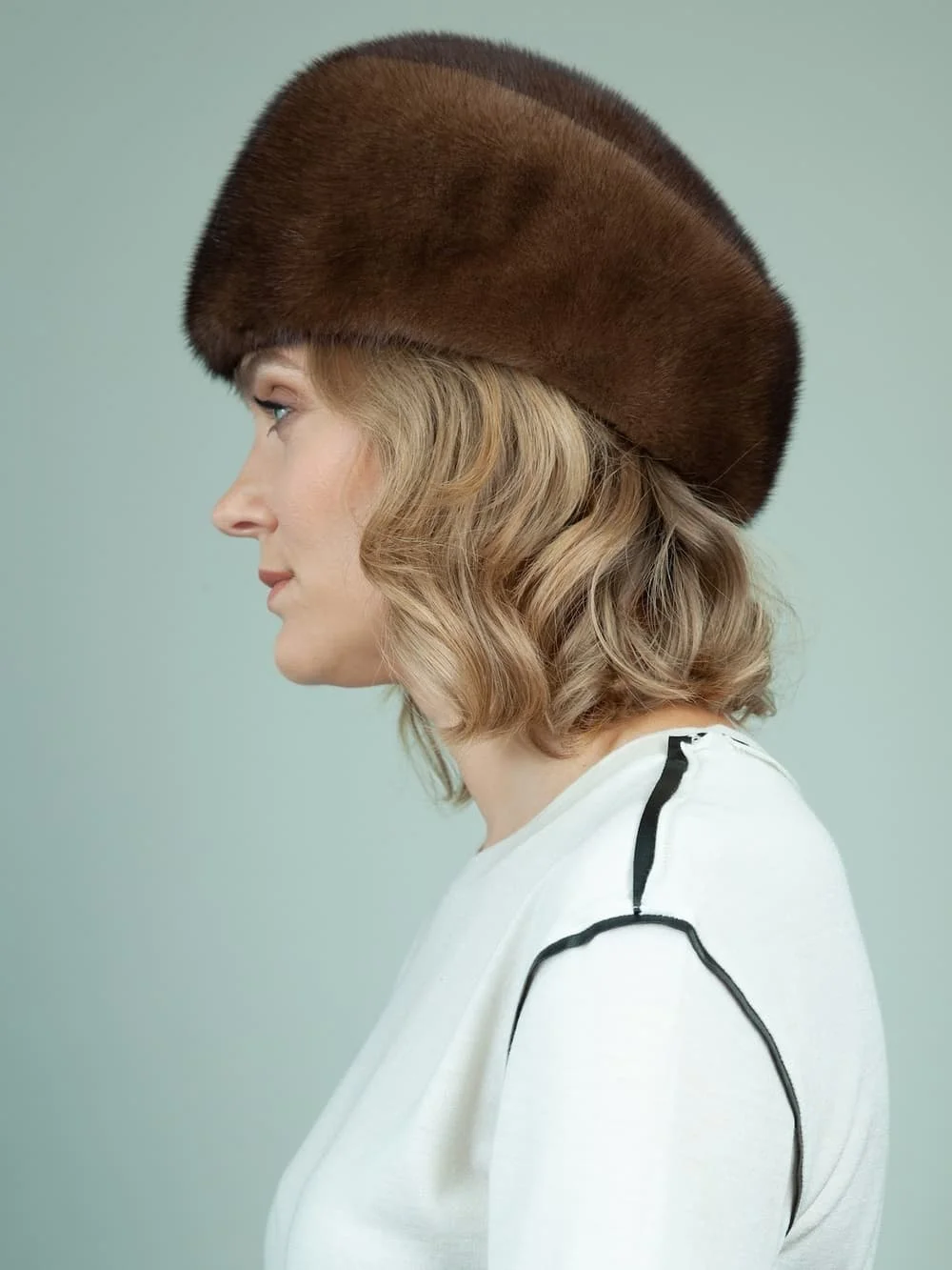 Luxury 100% Genuine Mink Fur Hat Russian style winter trapper hat for men