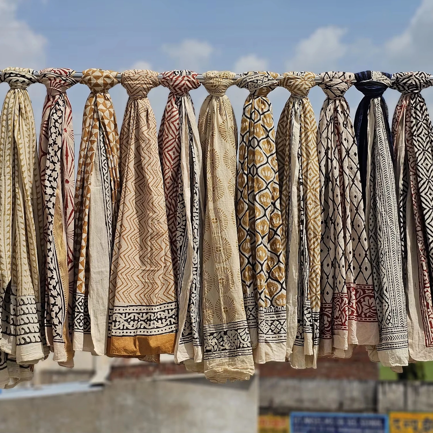 Wholesale Hand Block Bagru Printed Beautiful Women Wear Boho ChicFloral Printed Cover-Up Sarong Sexy Bikini Cover and Pareo Wrap