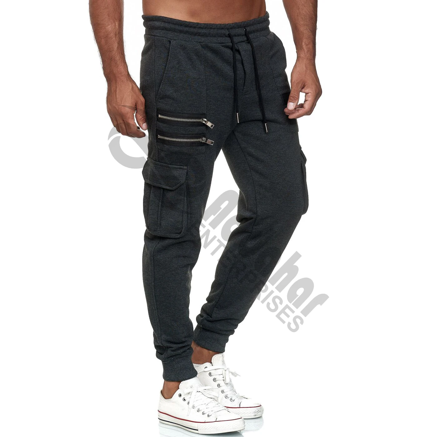 2023 Новинка оптовая продажа уличная одежда с широкими штанинами Свободные мешковатые брюки-карго несколькими накладными карманами на молнии для