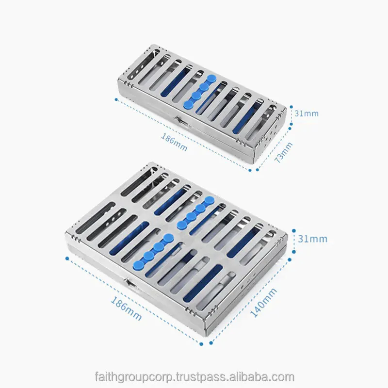 Dental Sterilization Sterile Instrument Cassette for 4 Pc Detachable Autoclave Stainless Steel Tray Rack Box