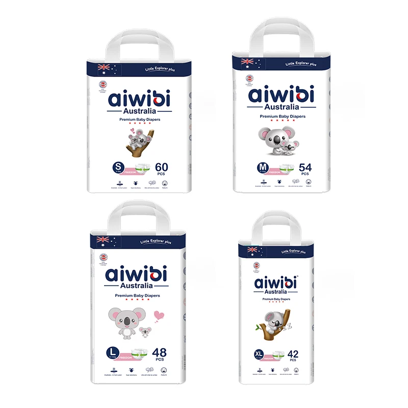 AWIBI Private Label Baby Tape Diaper Windeln Free Sample A Grade Eco Friendly Baby Diaper High Quality Nappy