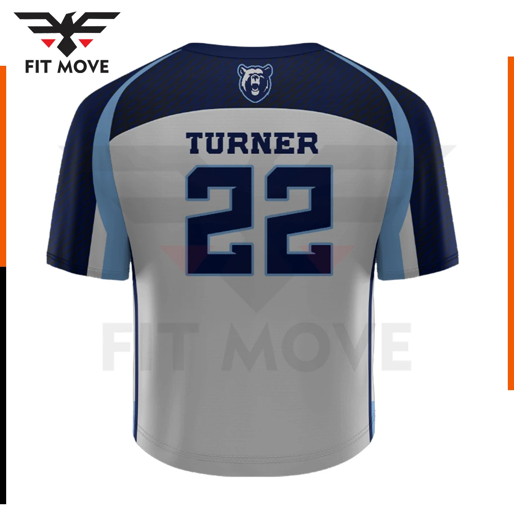 New arrival 2023 Sublimated Lacrosse Uniforms Sublimated Half Sleeves V-Neck Jersey And Shorts best quality lacrosse uniforms