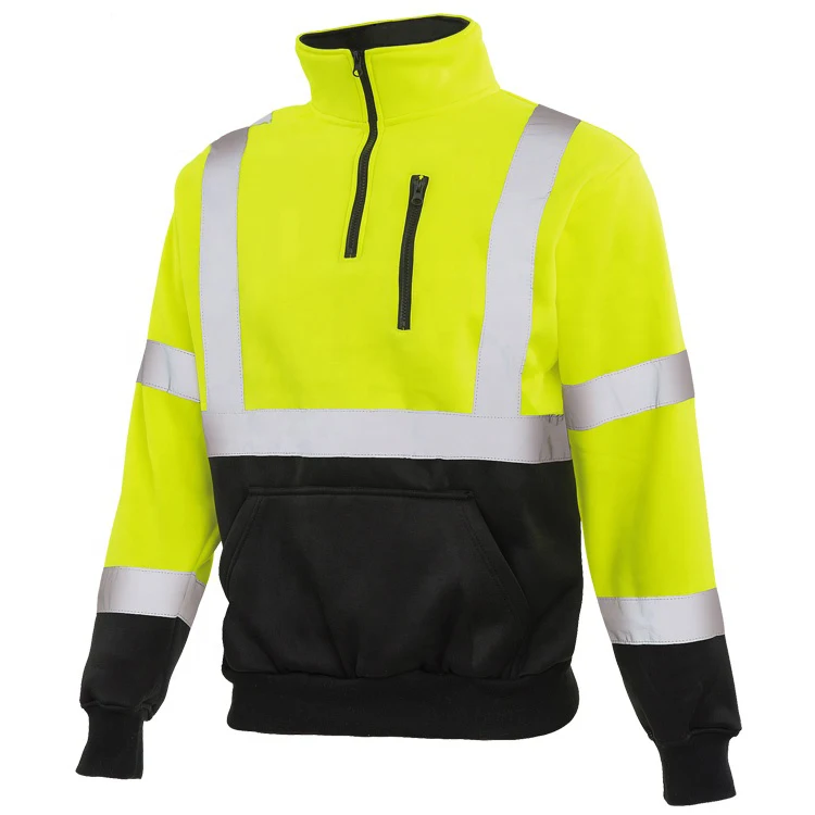 Флисовая толстовка с капюшоном hi vis, оптовая продажа, хлопковая защитная Рабочая одежда для мужчин, рабочая толстовка с капюшоном