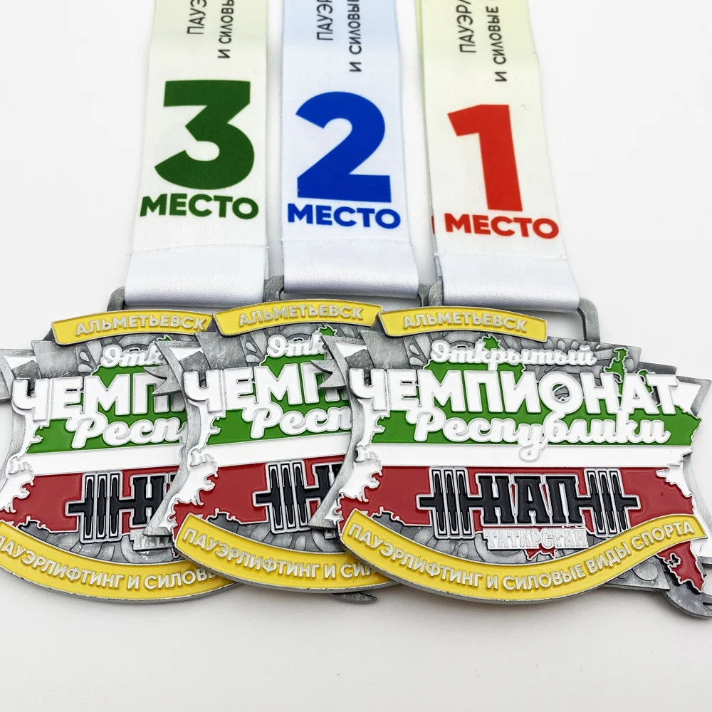 Wholesale Cheap Design Your Own Zinc Alloy 3D Silver Award Marathon Running Custom Metal Sport Medal