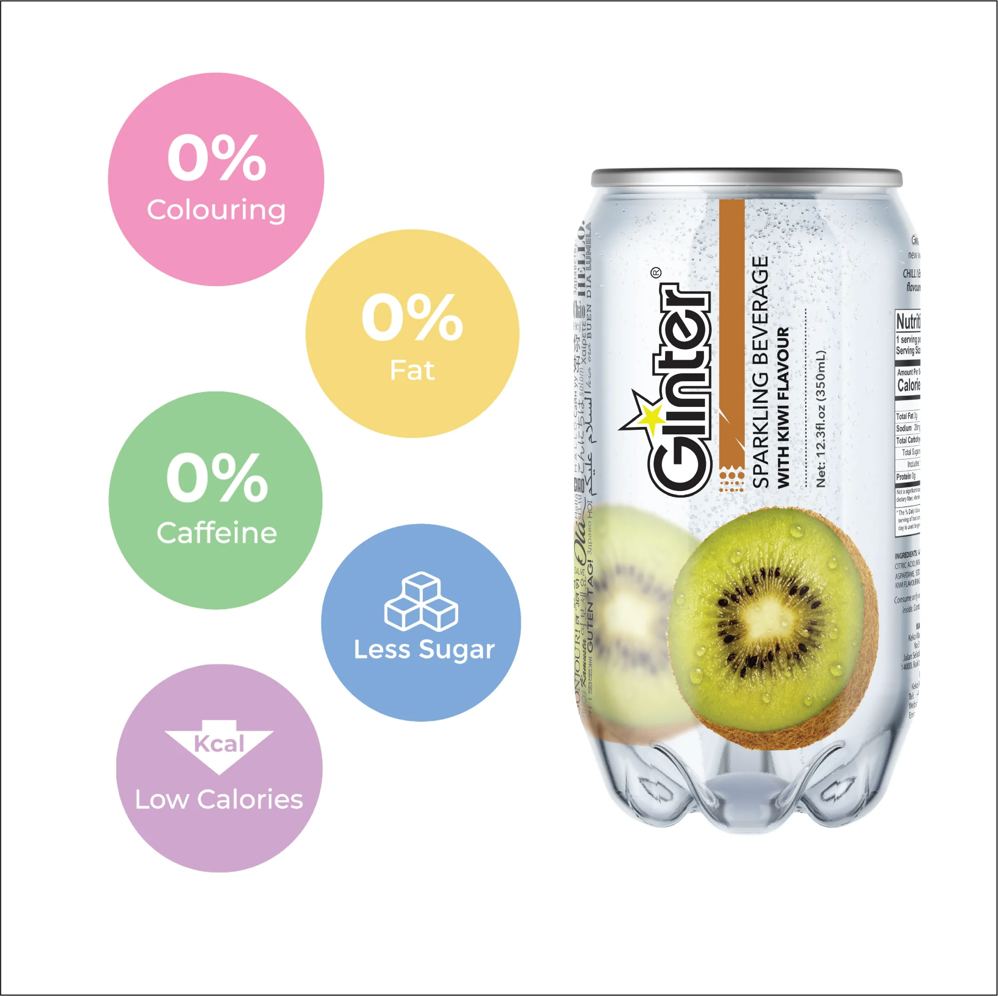 350ml Can Best Refreshing Carbonated Sparkling Beverage Soft Drink With Kiwi Flavor Distribution Soft Drink Malaysia Products