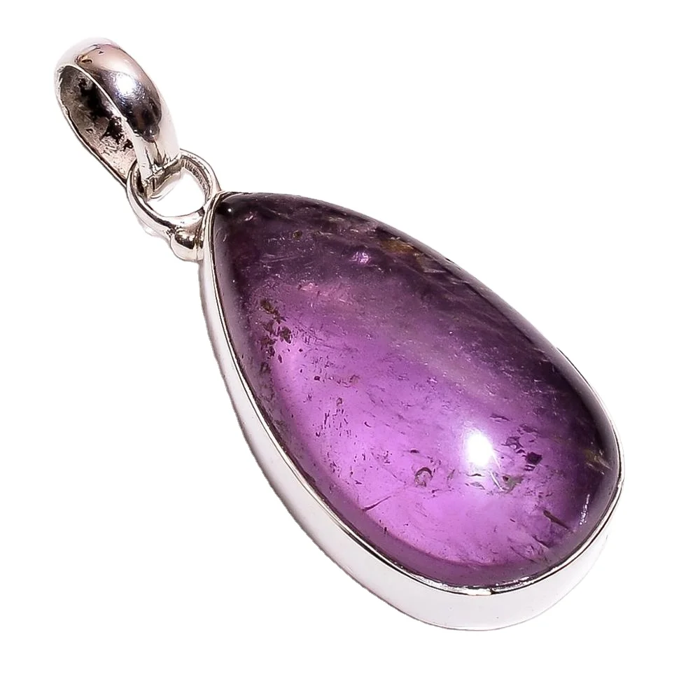 Natural purple amethyst pendant high quality 925 sterling silver jewelry bulk wholesale silver pendants manufacturer
